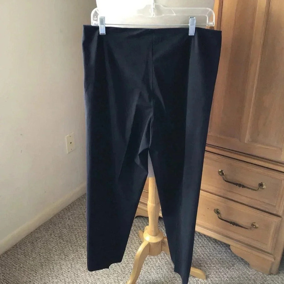 Leggiadro black stretch cotton crop pants side zip Size 14 - Picture 3 of 7